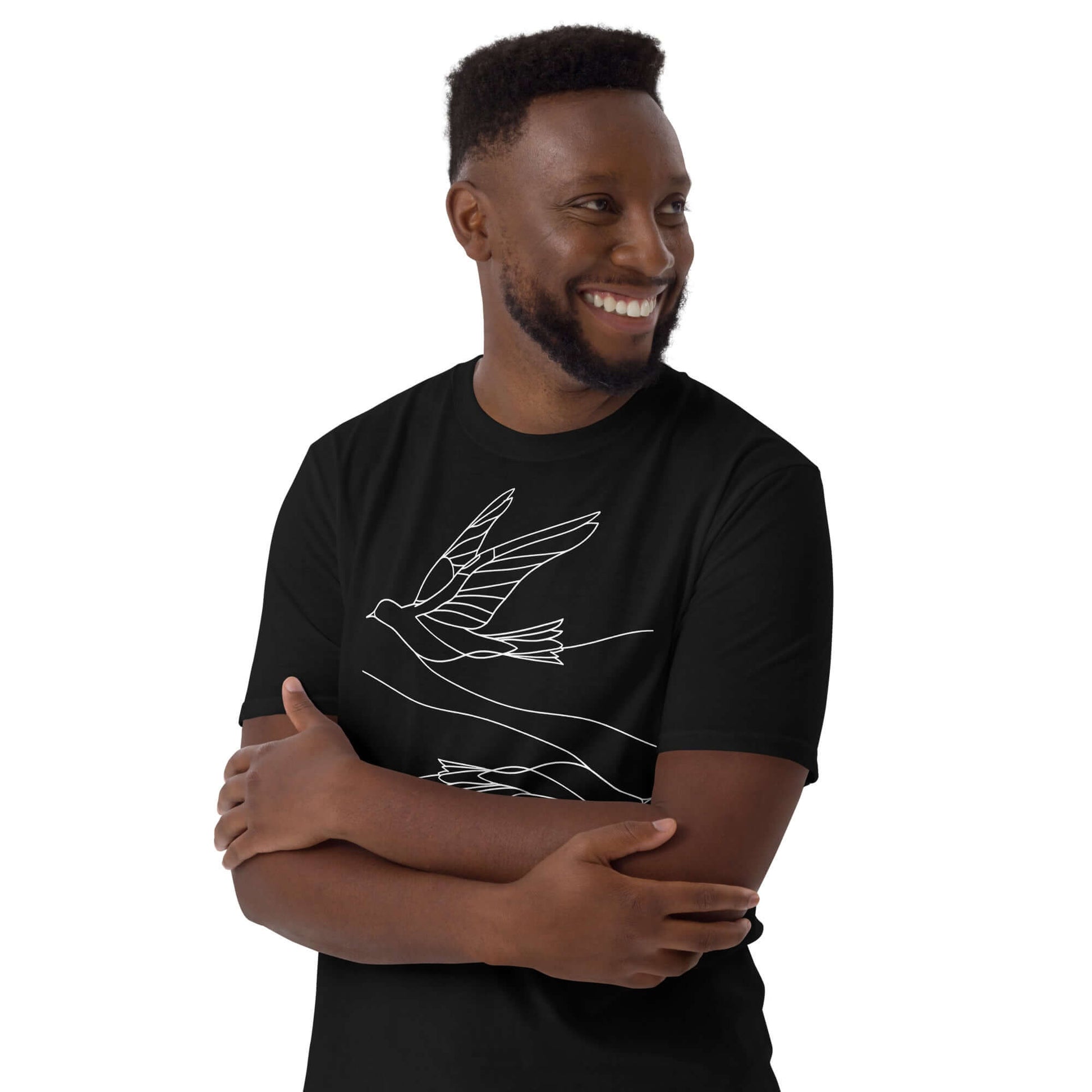 "Soaring Freedom" Black Minimal Art Tee | Ajubee