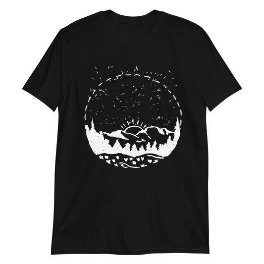 "Sunset Silhouette" T-Shirt – Minimalist Art Apparel