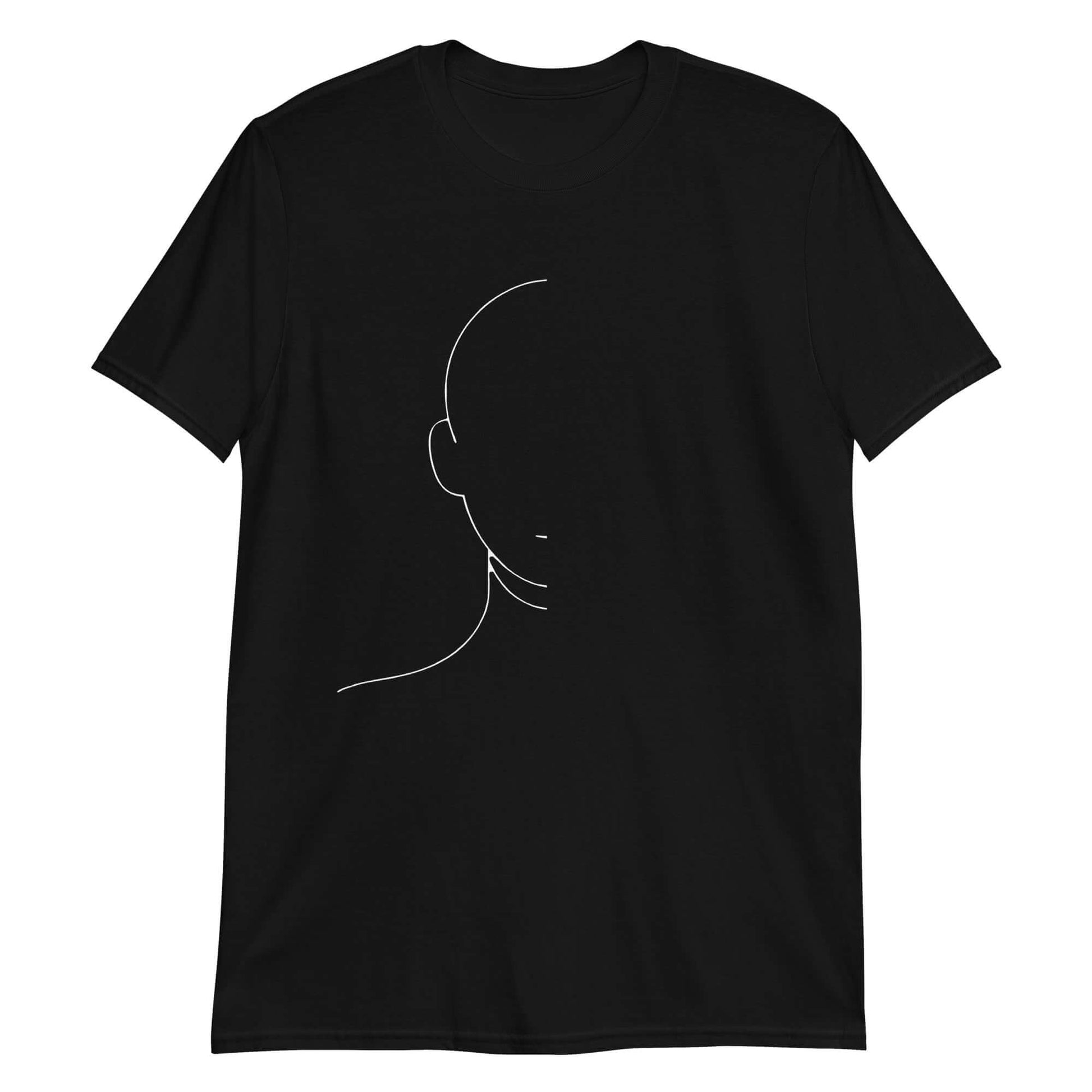 "Day Face" Minimal Art Tee in Black - Ajubee