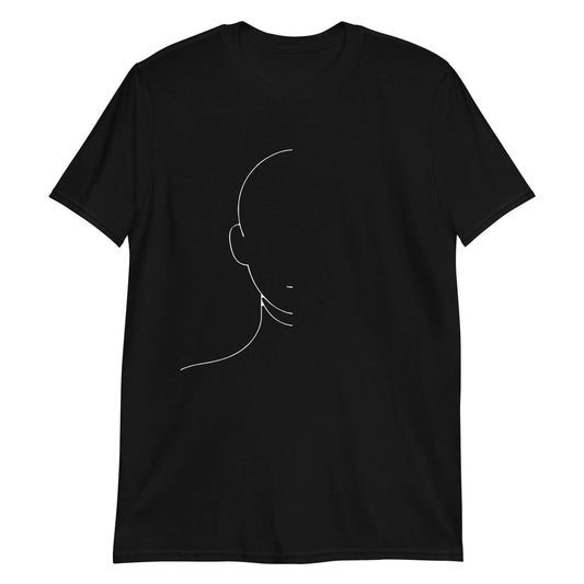 "Day Face" Minimal Art Tee in Black - Ajubee