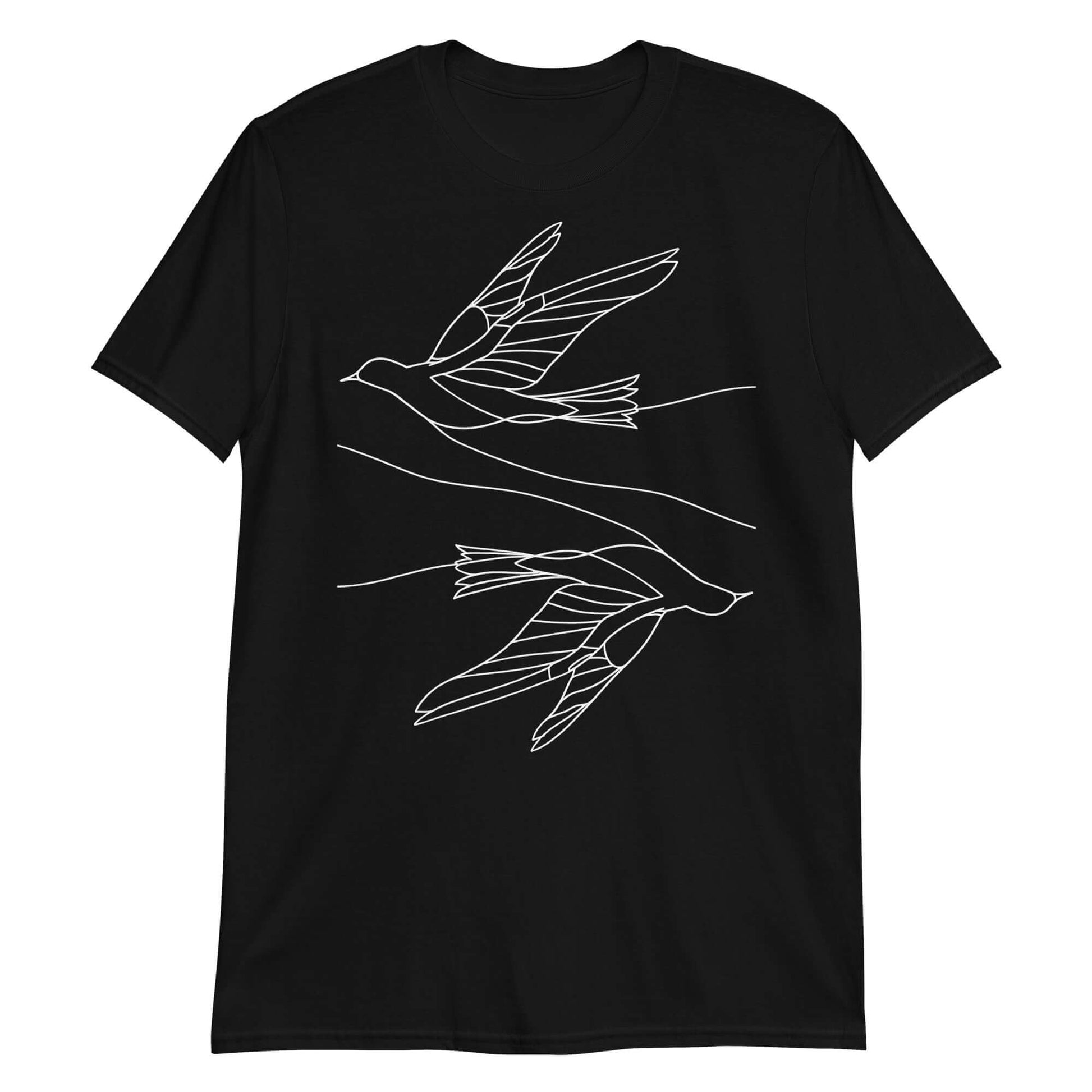 "Soaring Freedom" Black Minimal Art Tee | Ajubee