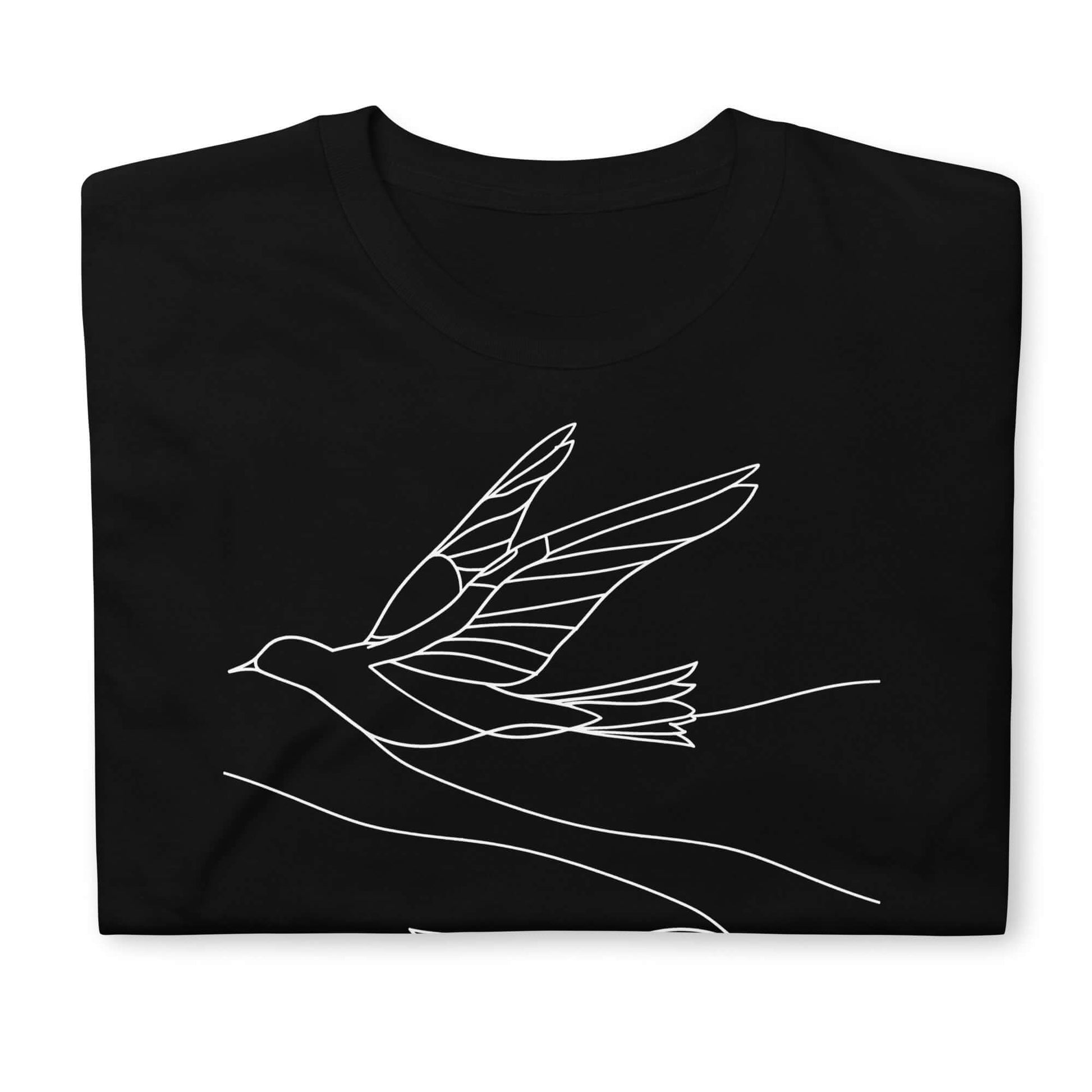 "Soaring Freedom" Black Minimal Art Tee | Ajubee