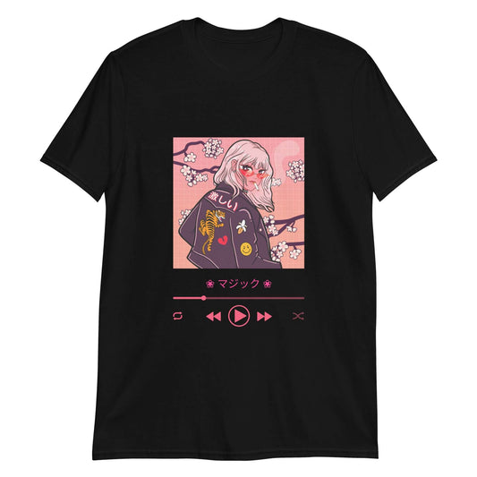 "Magic Sakura" Anime T-Shirt in Black | Ajubee