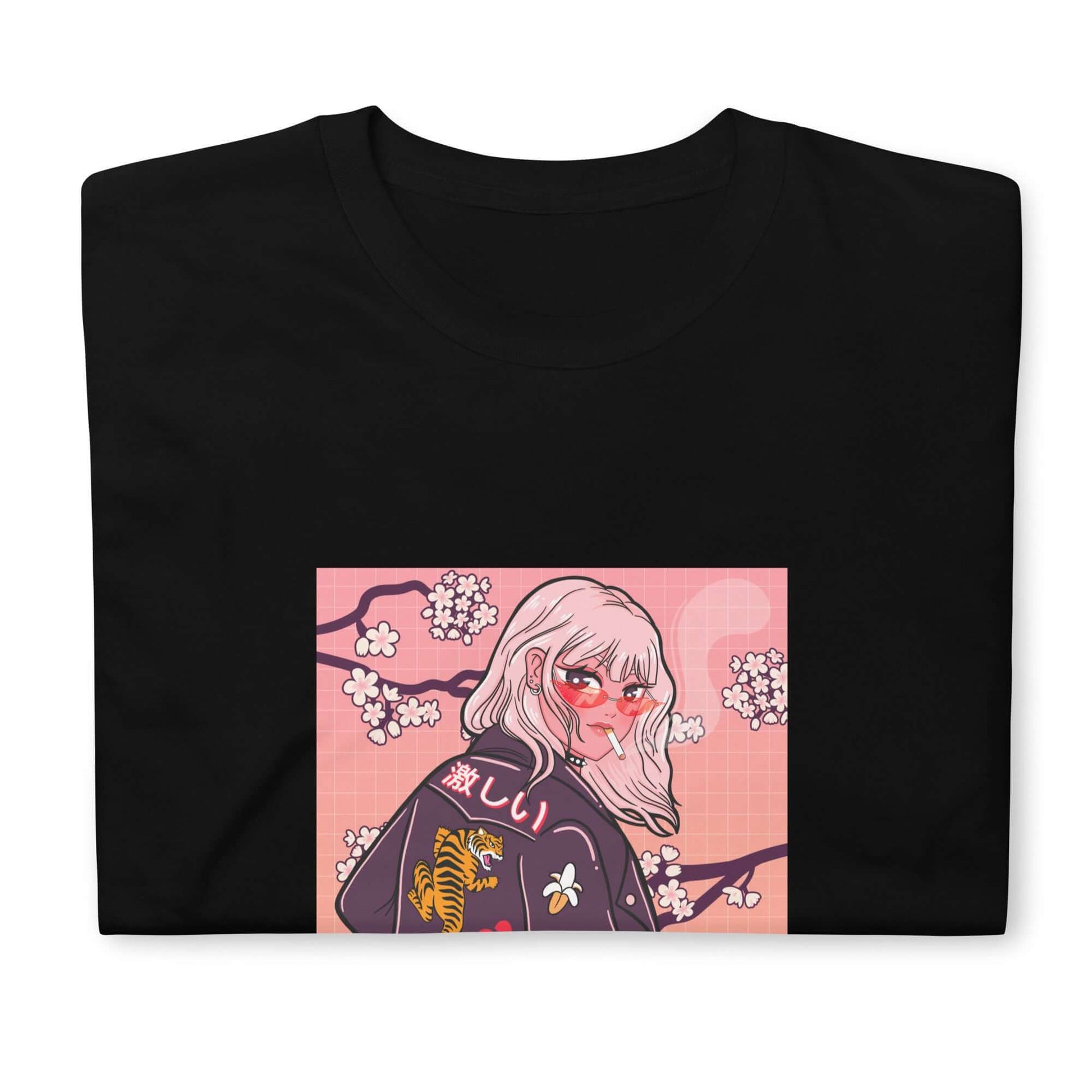 "Magic Sakura" Anime T-Shirt in Black | Ajubee