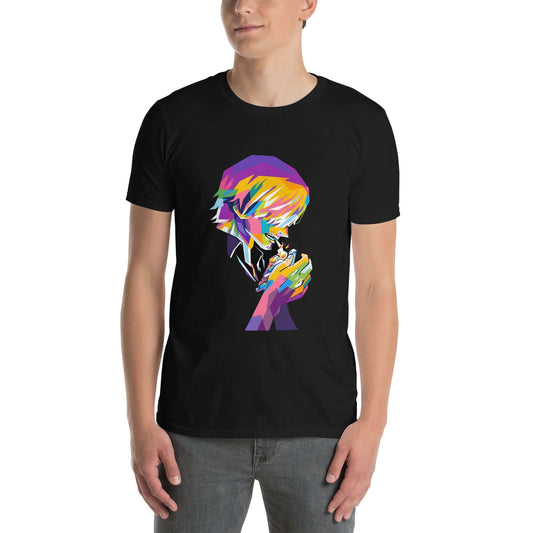 "Geometric Sanji" Black Anime T-Shirt | Ajubee