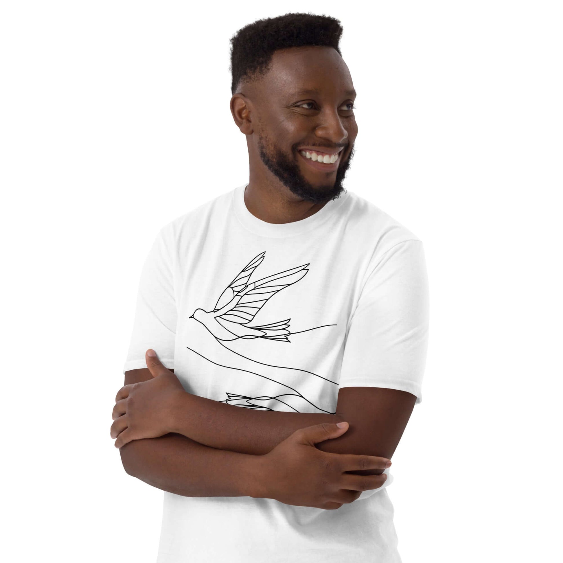 "Soaring Freedom" White Tee | Minimal Art Shirt