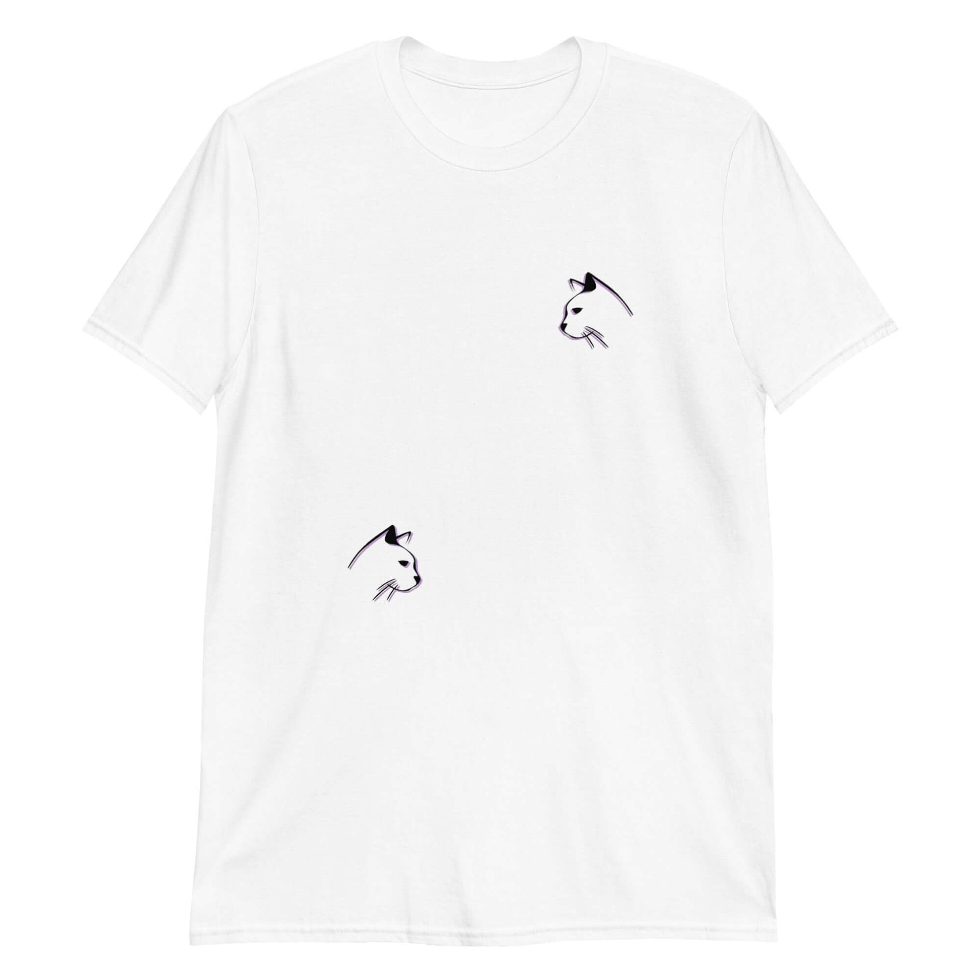 "Serene Neko" Minimalist Cat Art T-Shirt | Ajubee