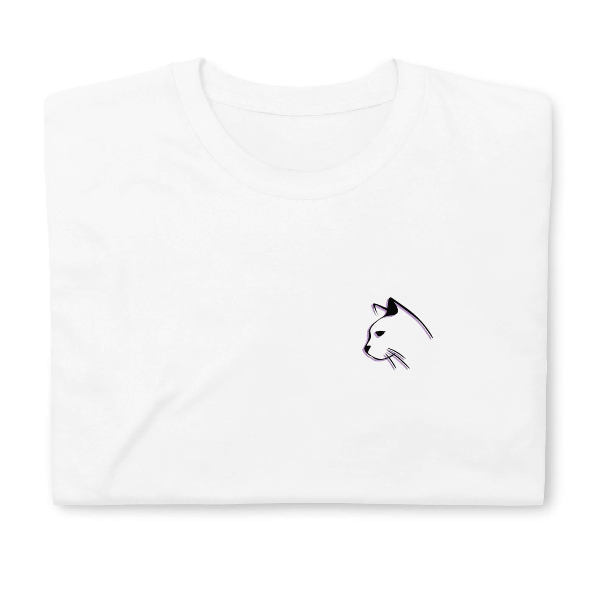 "Serene Neko" Minimalist Cat Art T-Shirt | Ajubee