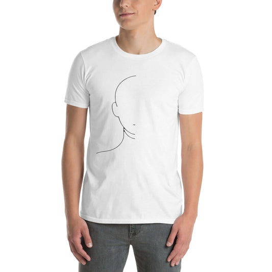 "Night Face" Minimal Art Tee in White | Ajubee