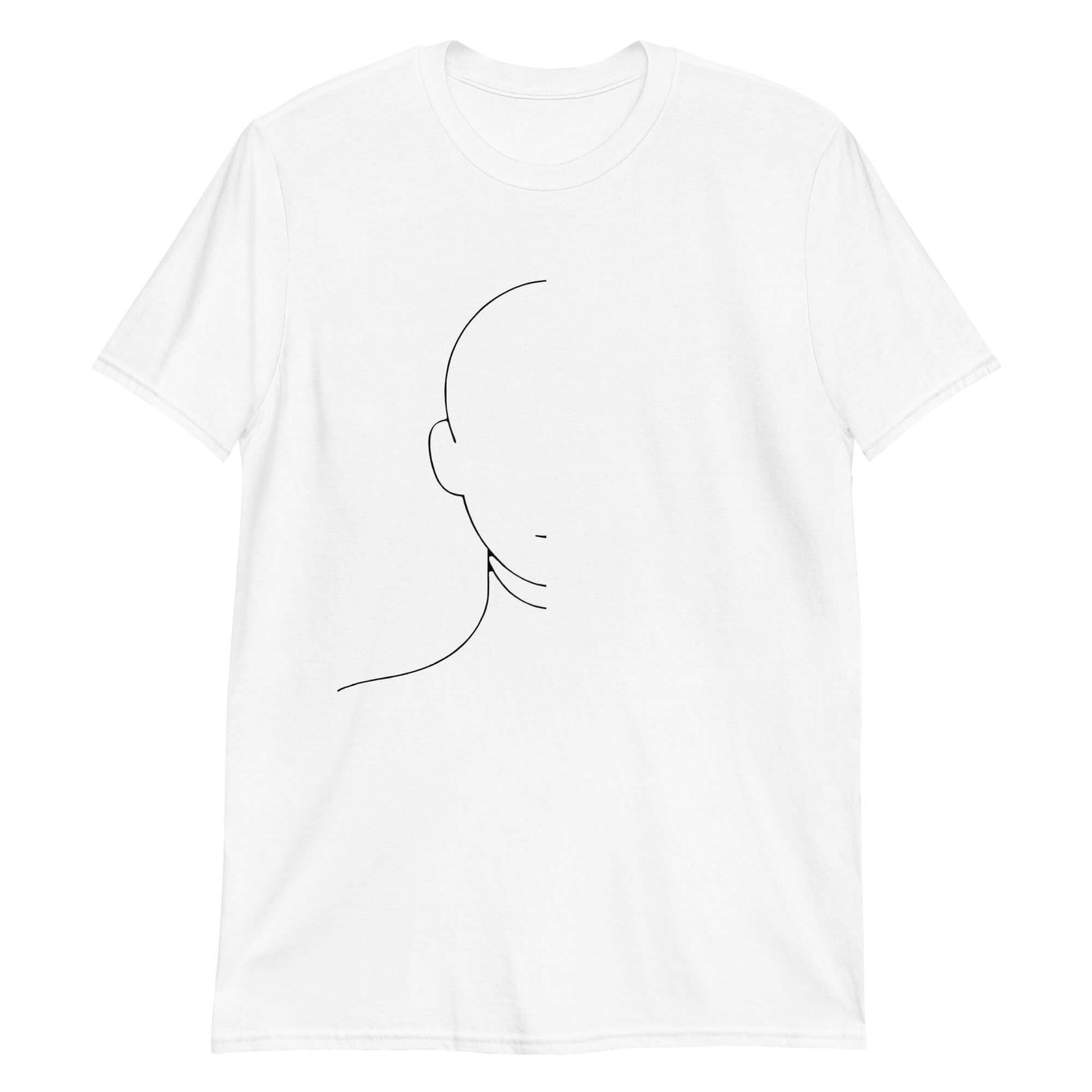 "Night Face" Minimal Art Tee in White | Ajubee