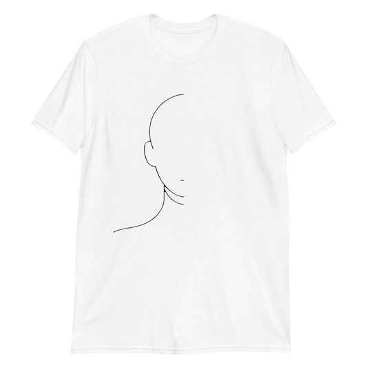 "Night Face" Minimal Art Tee in White | Ajubee