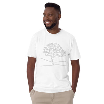 "Tree of Life" Minimal Art Tee | Ajubee White T-Shirt