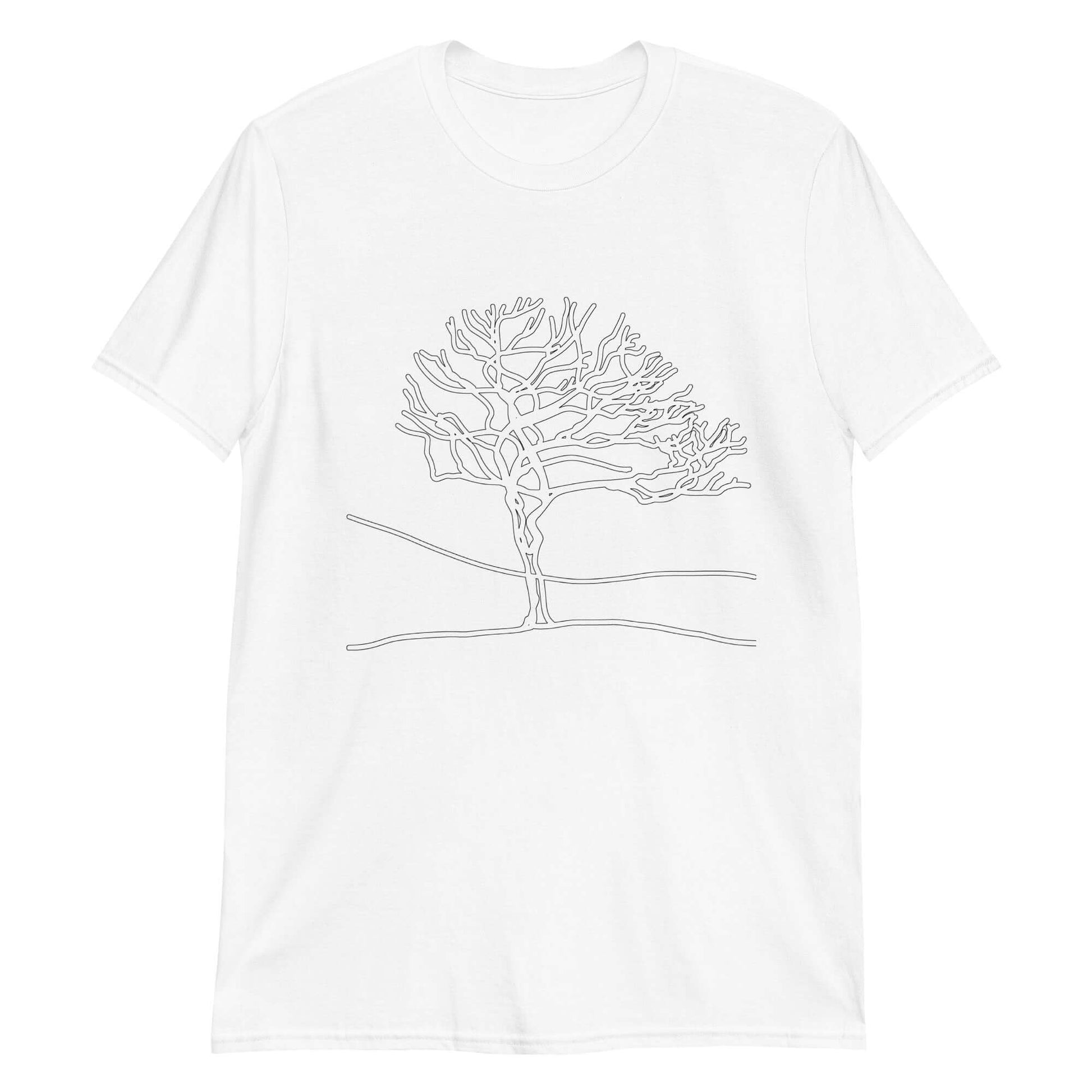 "Tree of Life" Minimal Art Tee | Ajubee White T-Shirt