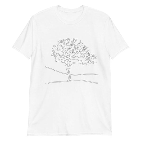 "Tree of Life" Minimal Art Tee | Ajubee White T-Shirt