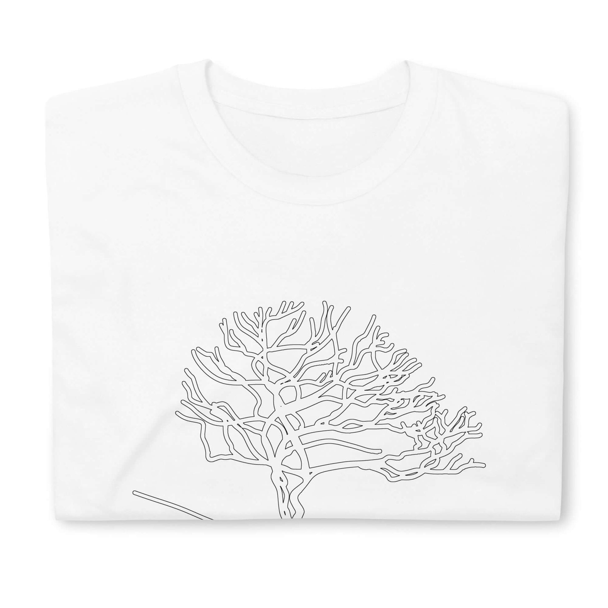 "Tree of Life" Minimal Art Tee | Ajubee White T-Shirt