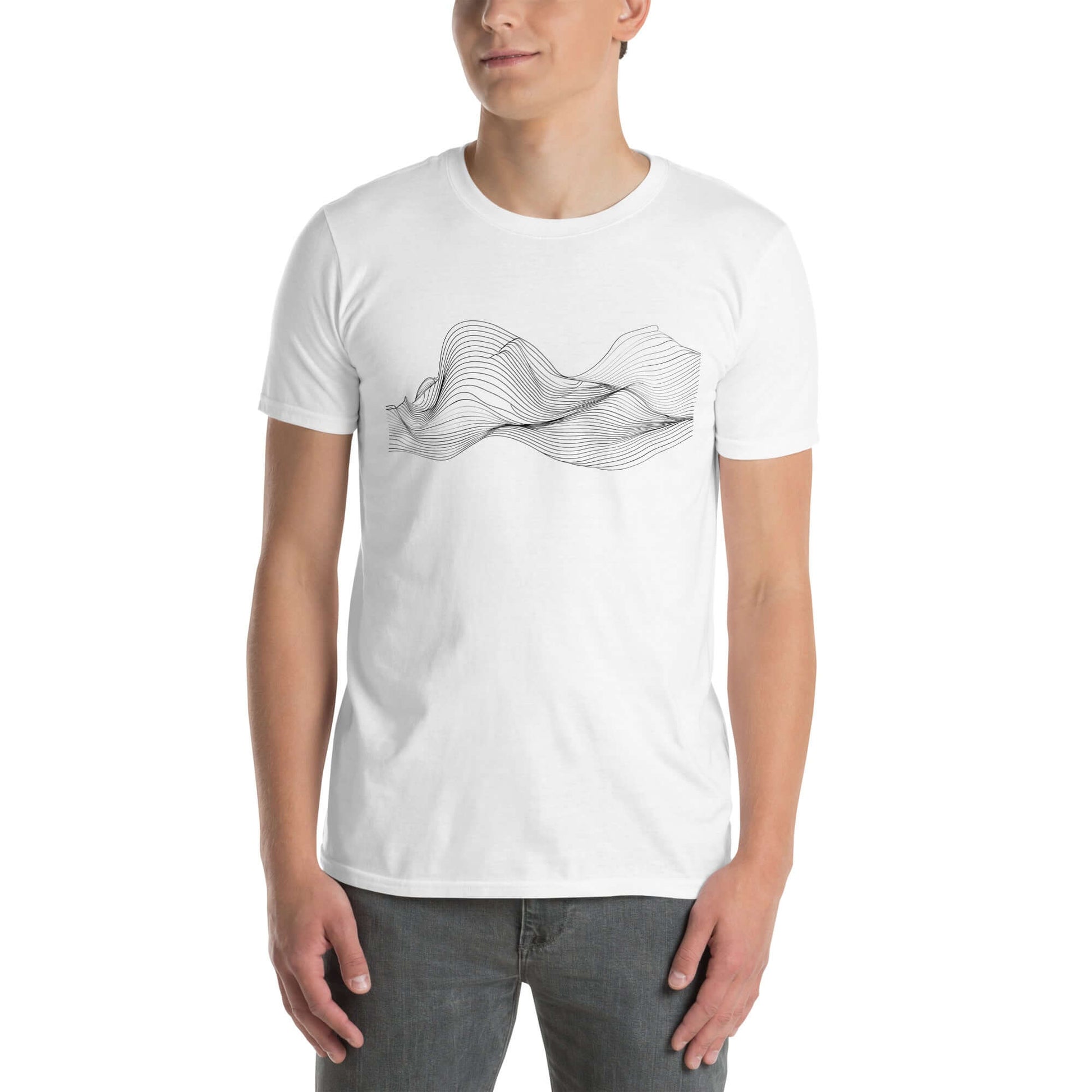 Waves of Serenity T-Shirt - Minimal Art Design