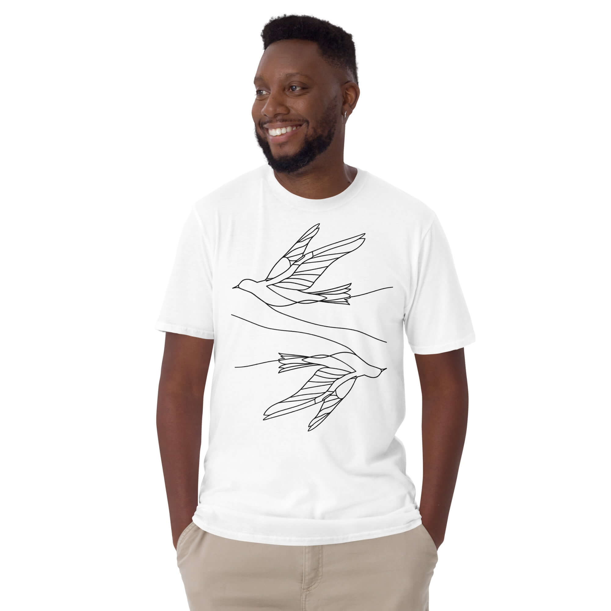 "Soaring Freedom" White Tee | Minimal Art Shirt