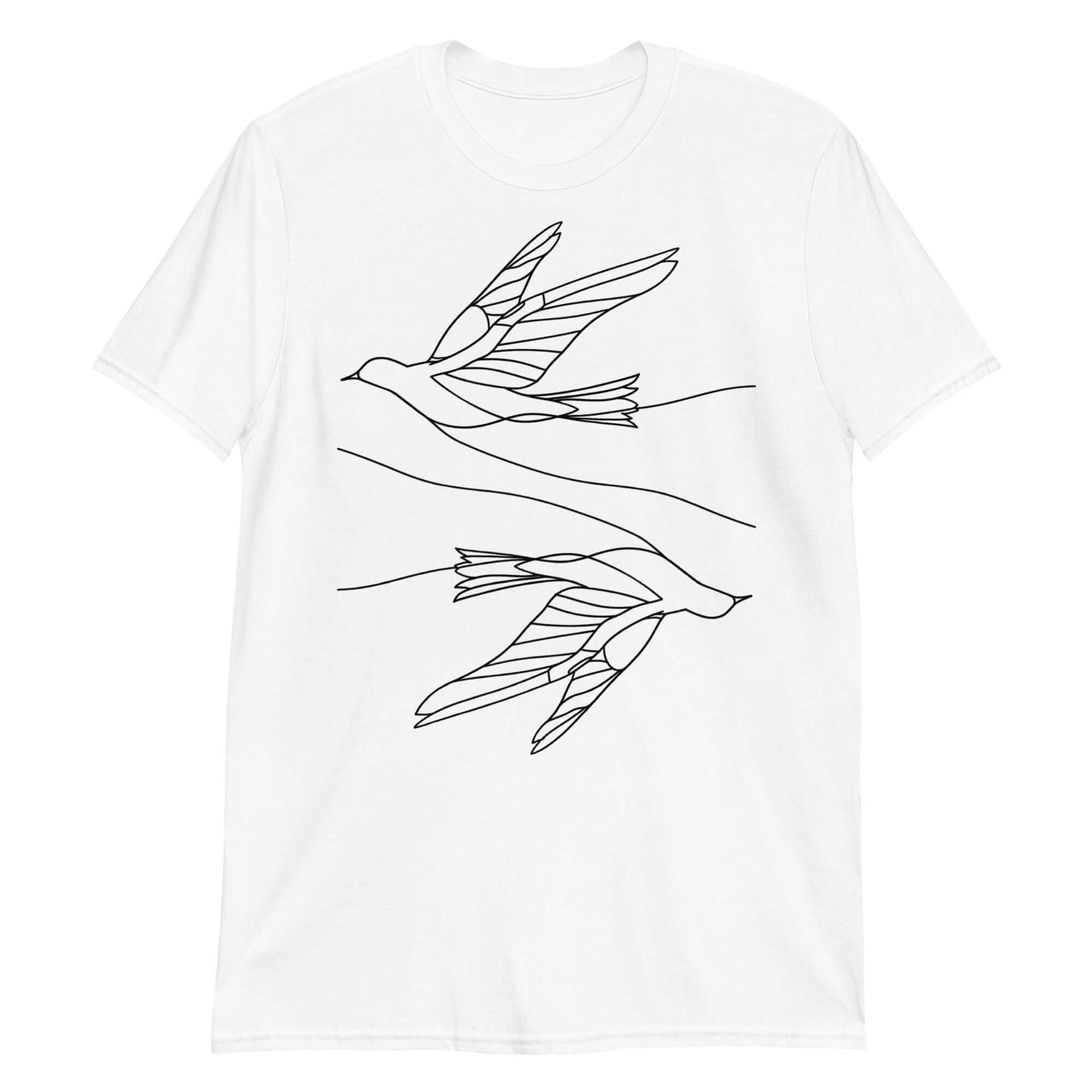 "Soaring Freedom" White Tee | Minimal Art Shirt