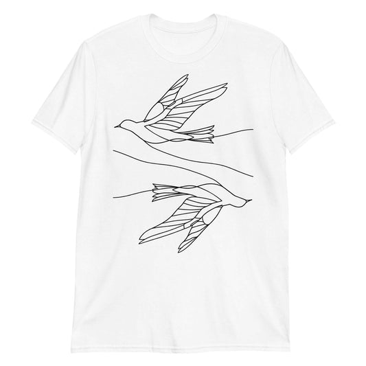 "Soaring Freedom" White Tee | Minimal Art Shirt