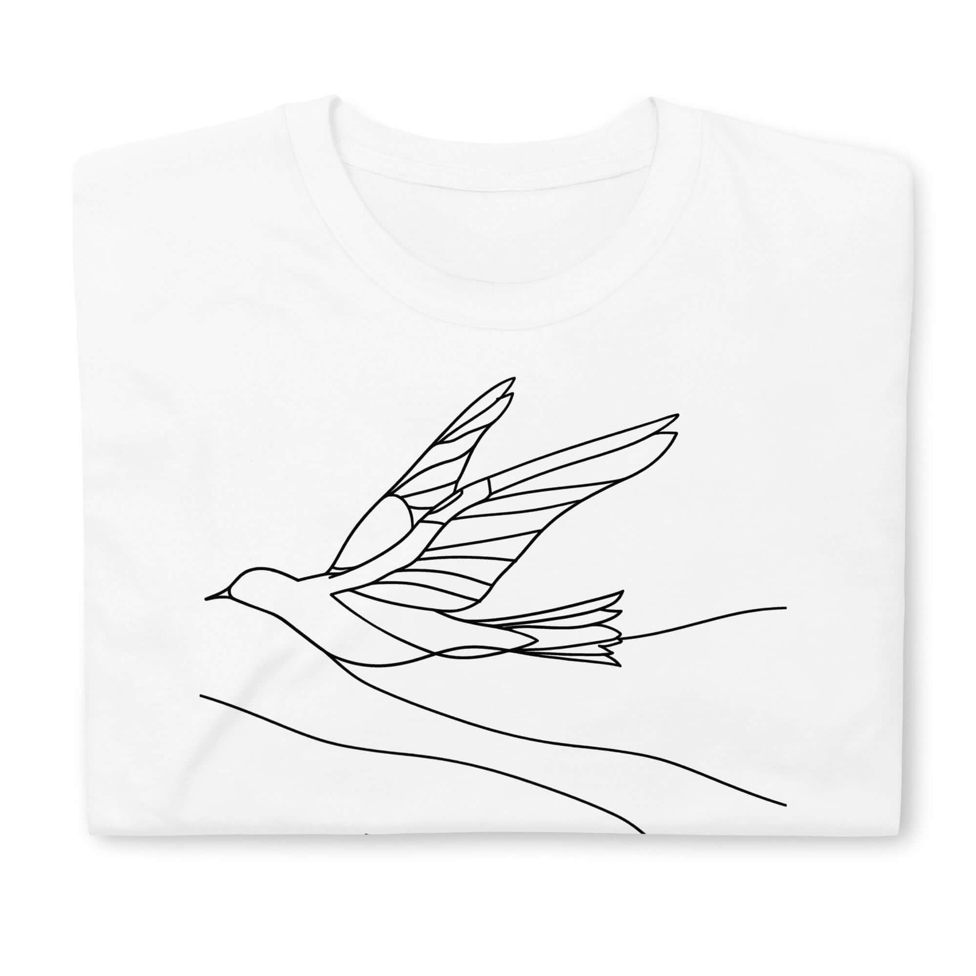 "Soaring Freedom" White Tee | Minimal Art Shirt