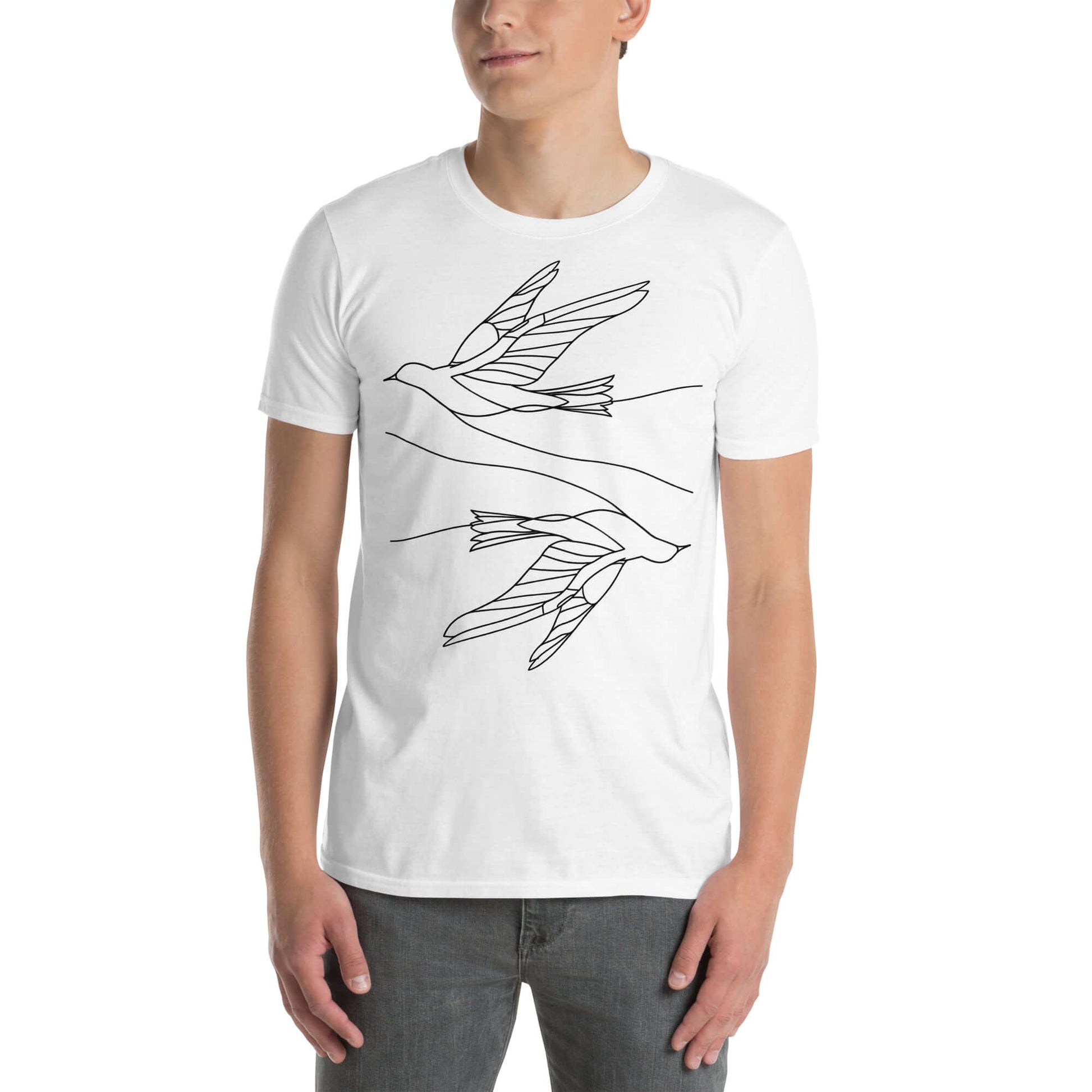 "Soaring Freedom" White Tee | Minimal Art Shirt