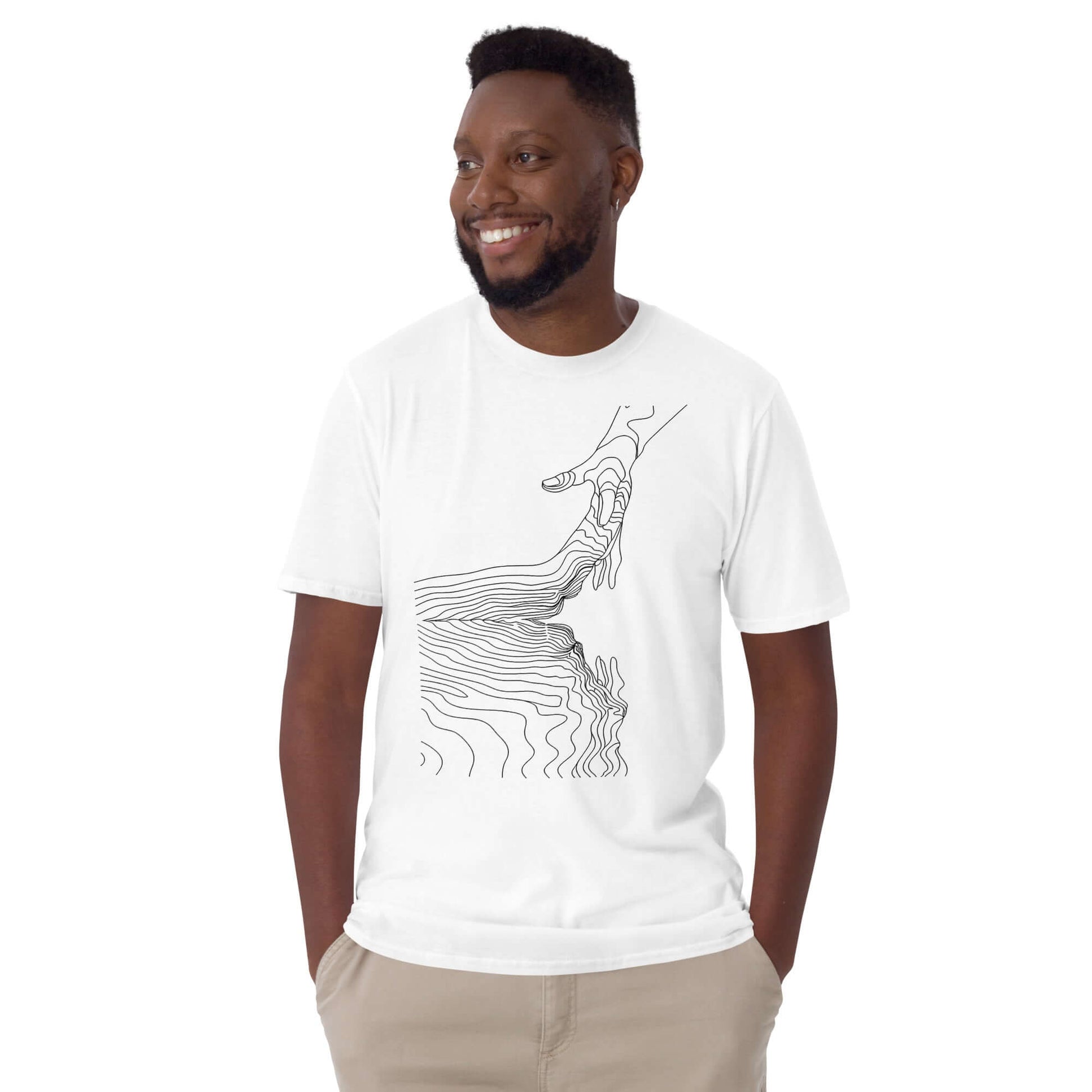 "Connection" Minimal Art Tee - Ajubee White T-Shirt