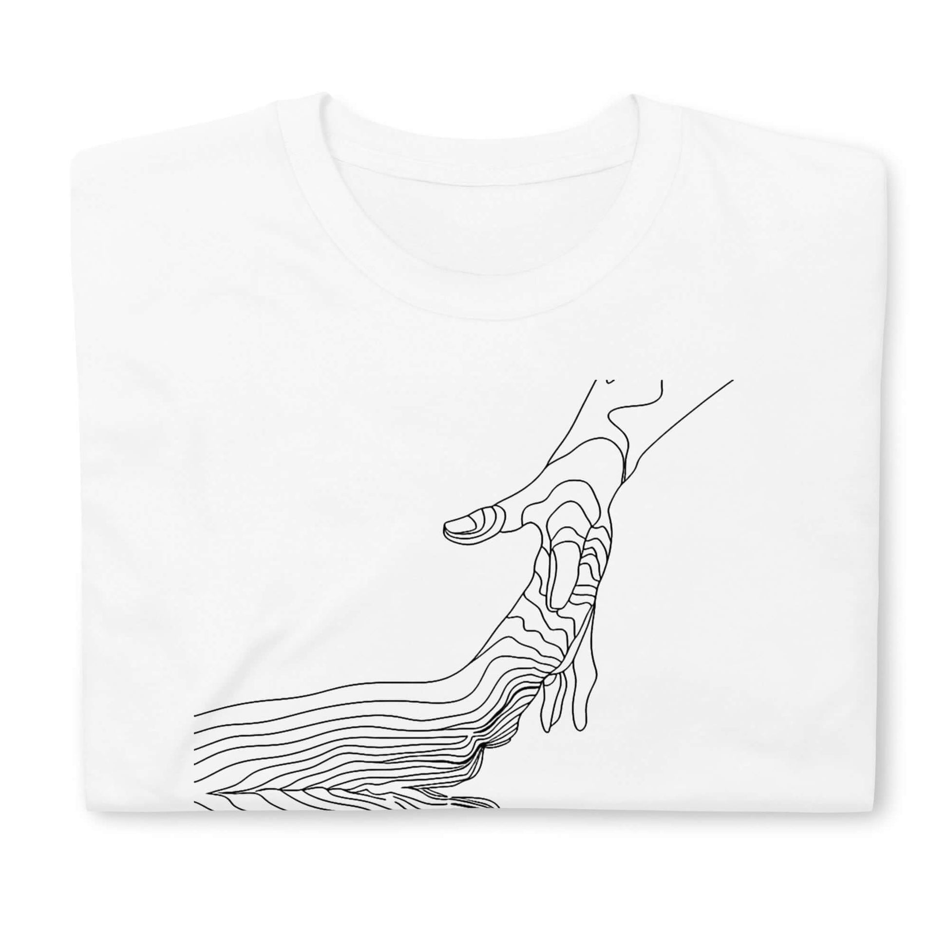 "Connection" Minimal Art Tee - Ajubee White T-Shirt