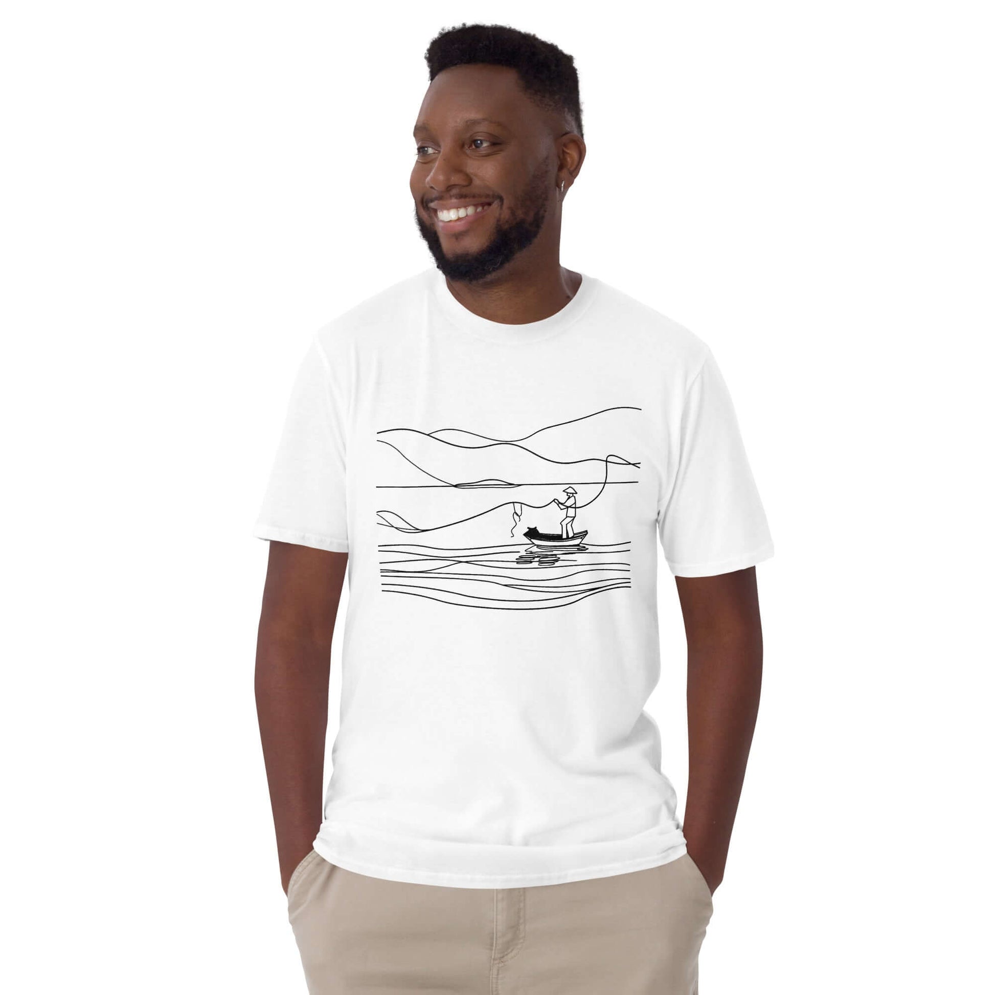 "Morning Catch" Minimalist Tee - Embrace Calm